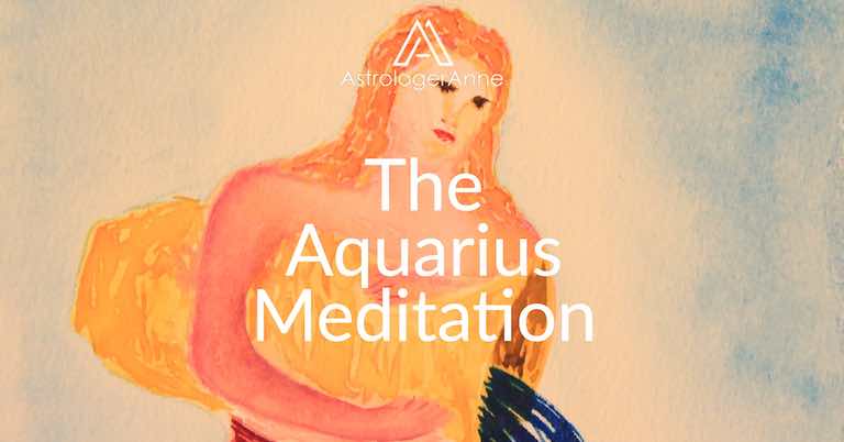 Aquarius meditation - Aquarius watercolor painting by Anne Nordhaus-Bike-all-rights-reserved