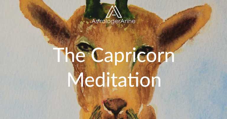 Capricorn meditation - Capricorn watercolor painting by Anne Nordhaus-Bike-all-rights-reserved