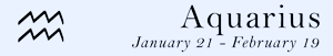 Aquarius zodiac sign symbol and dates