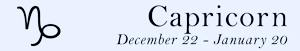 Capricorn zodiac sign symbol and dates