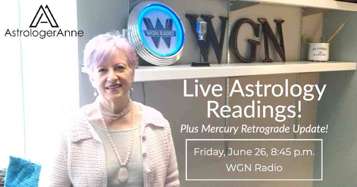 Anne Nordhaus-Bike - Astrologer Anne - at WGN Radio in Chicago