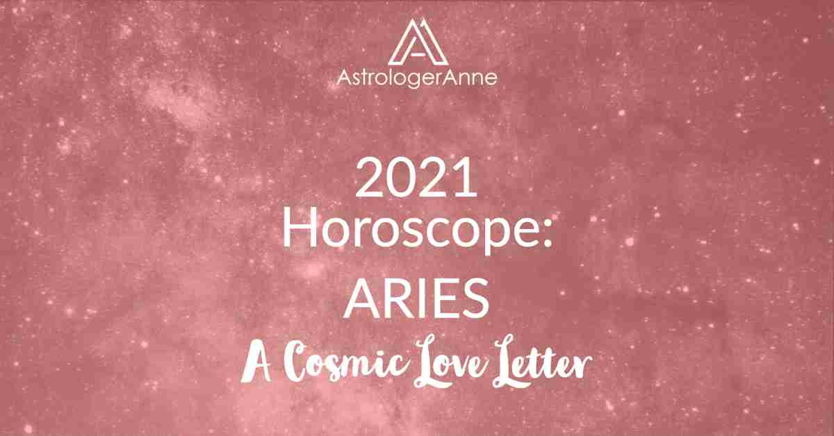 Aries Horoscope 2021 - red starry sky for Aries and A Cosmic Love Letter