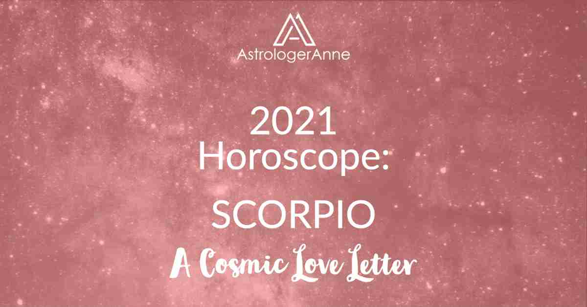 Scorpio Horoscope 2021 - red starry sky for Scorpio and A Cosmic Love Letter